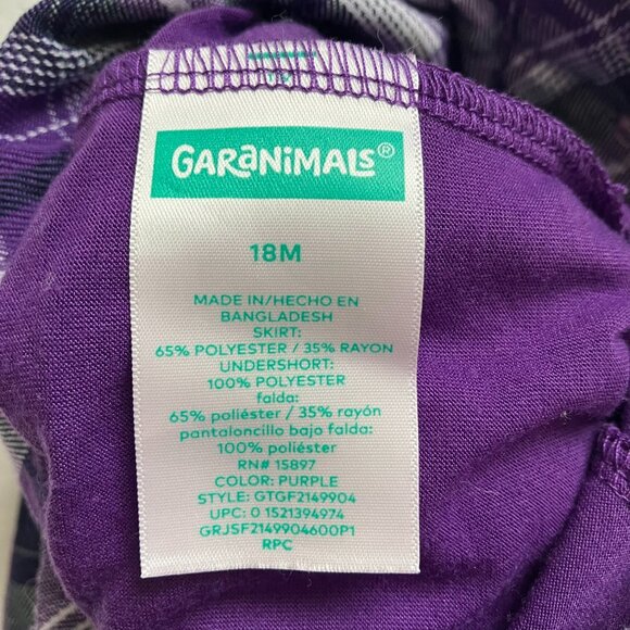 Garanimals Plaid Pleated Skort 18M | Purple Casual VGUC Toddler Skirt Shorts - Picture 9 of 14